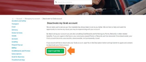 grab（グラブ）アプリのアカウント削除方法